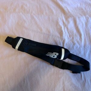 New Balance Black Key Holder Belted Bag with White Accents
